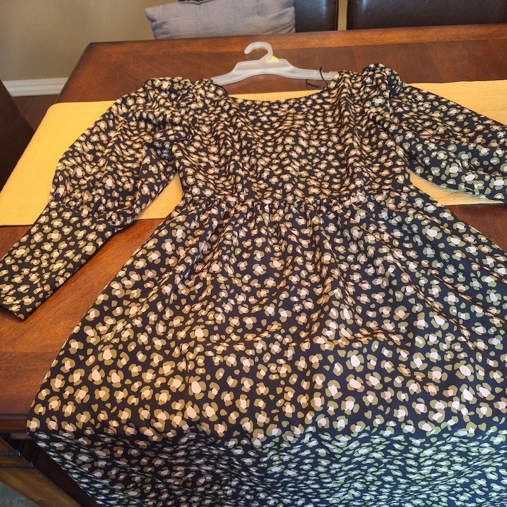 Who What Wear Leopard Maxi Cottagecore Scoop Back Dress Small - Picture 12 of 16